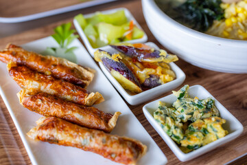 Small plate of appetizer in restaurant