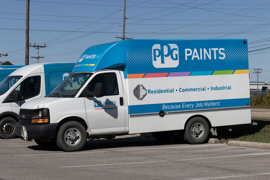 PPG Paints delivery van. PPG Industries, is a supplier of paints, coatings, specialty materials, and fiberglass.