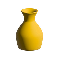 earthenware vase in yellow color in realistic style. vector illustration