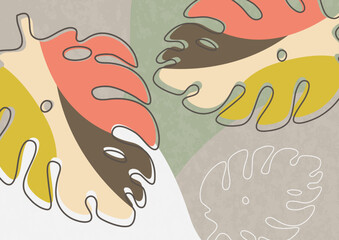 Bright abstract leaves. Design for natural product advertising. Vector