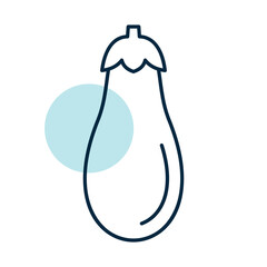 Eggplant isolated vector icon. Vegetable sign
