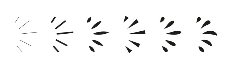 Sunburst illustration. Hand drawn design element.