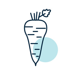 Parsnip root isolated vector icon. Vegetable sign