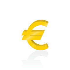 Obraz premium 3d gold Euro money symbol vector graphics