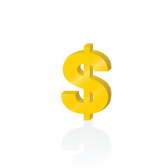 3d gold America Dollar symbol vector graphics