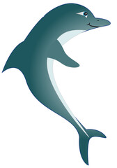 Dolphin drawing closeup isolated