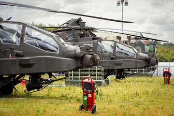 Fototapeta na wymiar Military army attack helicopters and weaponry.