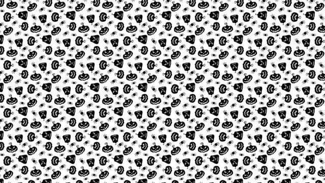 Halloween seamless loop animated pattern. Party and sale holiday animation.