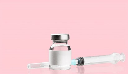 Classic vaccine tube with medical syringe