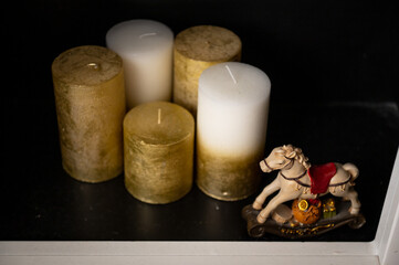 Christmas decoration - candles with a horse