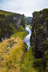 Landscape of Fjaðrárgljúfur Canyon (Iceland)