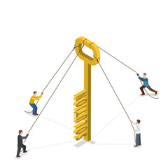 Key solution isometric flat  concept.