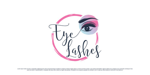 Beauty eyelashes extension logo design for makeup studio with unique concept and creative element