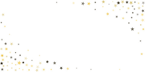 Silver stars vector background, sparkling Christmas confetti falling isolated on white. magic shining flying stars glitter backdrop, sparkle border