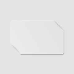 Vector 3d Realistic Horizontal White Guest Room, Plastic Hotel Apartment Keycard, ID Card, Sale, Credit Card Design Template with Paper Cover Case, Wallet Close-up for Mockup, Branding. Top View