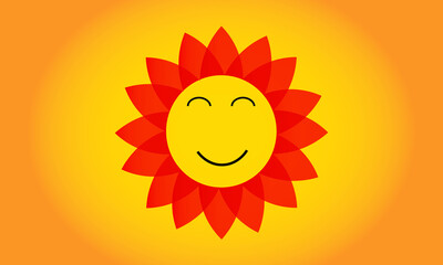 Smiling Sun Flower Background