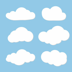Cloud design. Can use as speech clouds for network. Cloud on blue sky background. illustration