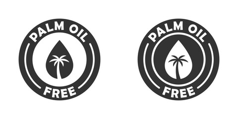 Palm oil free icon. No palm oil sign. Flat vector illustration.