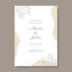 Hand drawn wedding invitation. Wedding invitation concept. Floral poster, invite. Vector decorative greeting card, invitation design background