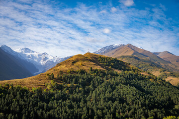 Fototapeta na wymiar North Caucasus, high mountains of Ossetia.