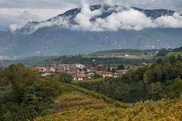 The beautiful landscape of Eppan near Bolzano in South Tyrol, Italy