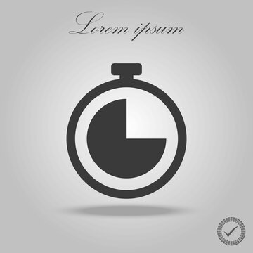 Icon clock time . Trendy black style for graphic design, Web site, UI