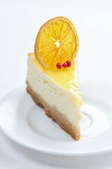 cheesecake with orange and berries