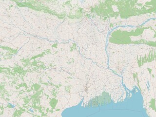 Fototapeta premium West Bengal, India. OSM. No legend