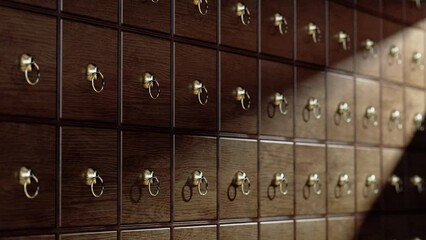 wood drawers in medicine store