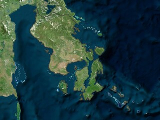 Sulawesi Tenggara, Indonesia. High-res satellite. No legend