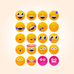 Fototapeta premium set of smileys emoji 