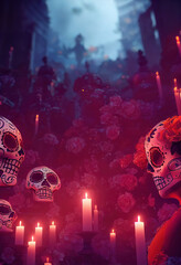 Día de Muertos, Day of the Dead, cultural background wallpaper
