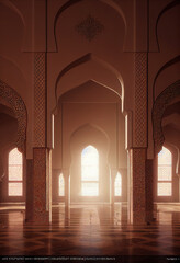 morocco mosque interior, windows, ornaments, architectural background