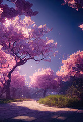 Fototapeta na wymiar beautiful sakura blossom background, cherry tree nature wallpaper