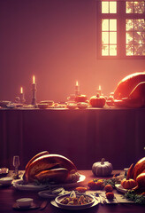 beautiful thanksgiving decoration, thanksgiving meal