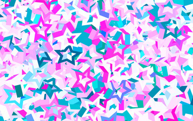 Light Purple, Pink vector template with sky stars.