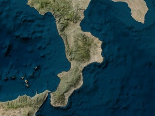 Calabria, Italy. Low-res satellite. No legend