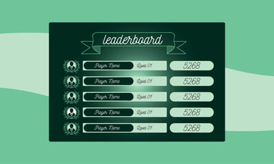 Game leaderboard with abstract background