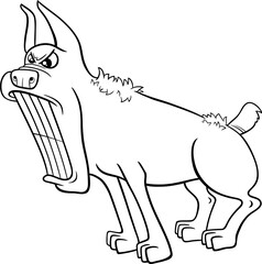cartoon angry dog animal character coloring page