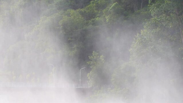 In The Rainy Season, Water From Large Dams In Large Quantities Hits The Rocky Shore Hard.