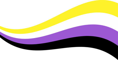 Nonbinary Pride Wavy Flag LGBTQ+ symbol Human rights