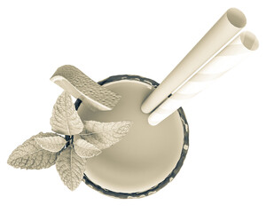 grasshopper is a fancy cocktail drink in top view