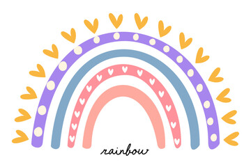 Rainbow hand drawn with vector for decoration , background , illustration 