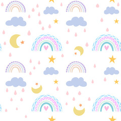 rainbow seamless pattern for background , wallpaper , paper print , decoration