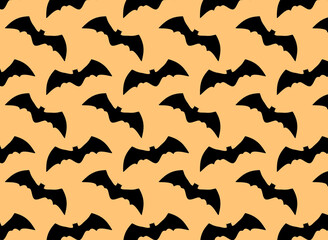 bat pattern on an orange background 3d-rendering