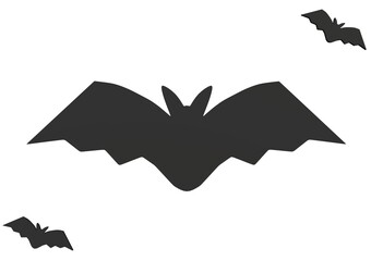 the bats on a white background 3d-rendering