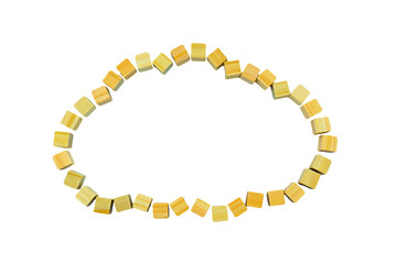 Obraz premium 雲の形に並べたウッドキューブのフレーム