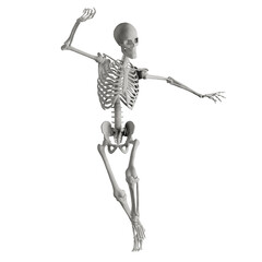 skeleton posing 3d render illustration