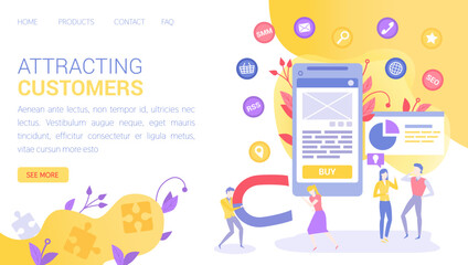 Team of marketers exploring customer base in mobile app. Attracting customers, proper digital marketing concept. Tool for successful business development. People work with online advertising