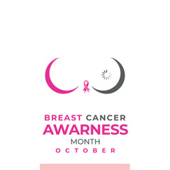 Clock with pink ribbon on clock face. Concept of Breast cancer awareness and social support. Symbol of world month fight against breast cancer. EPS10 vector